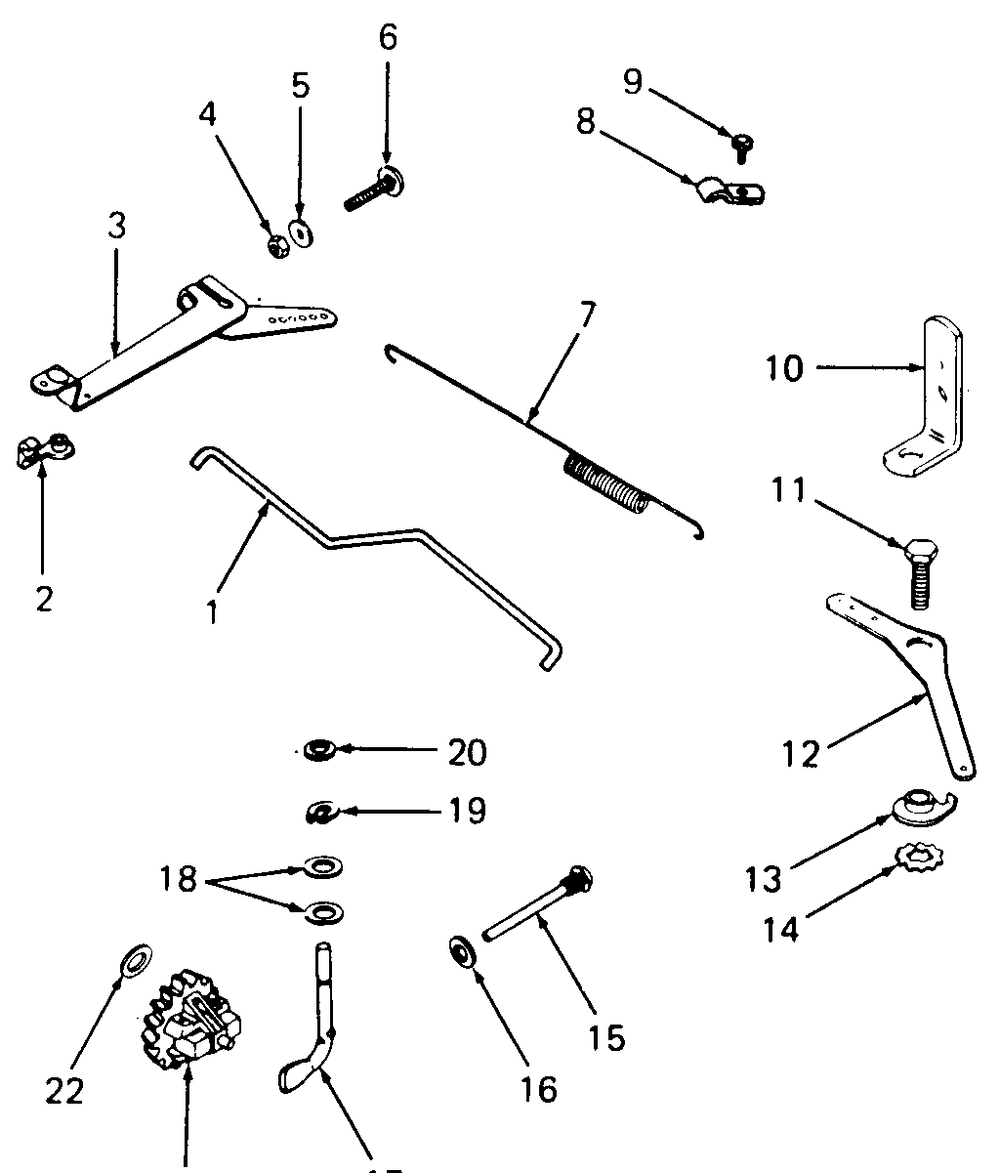 Governor Diagram and Parts List for 1860 800000-821059-140661100-141661100 Cub Cadet Lawn Tractor
